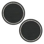 New Bling Rhinestone Cup Holder Drink Pad Interior Decoration Cute Anti-slip Round Durable Mat Coaster Heat Resi Car Accessories