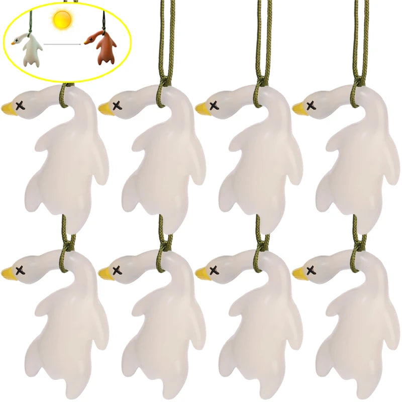 10/1PCS Cartoon Cute Anime Color-Changing Roast Duck Pendant Diy Kawaii Car Accessories Keychain Back Packaging Accessories Gift