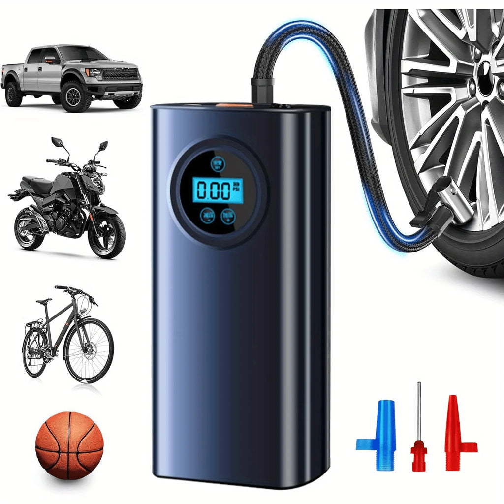 Nflate Your Car Tires 3000 Mah Wireless Tire Inflator Charging Handheld Inflator Pump Tram Motor Wireless Inflator Or Motorcycle