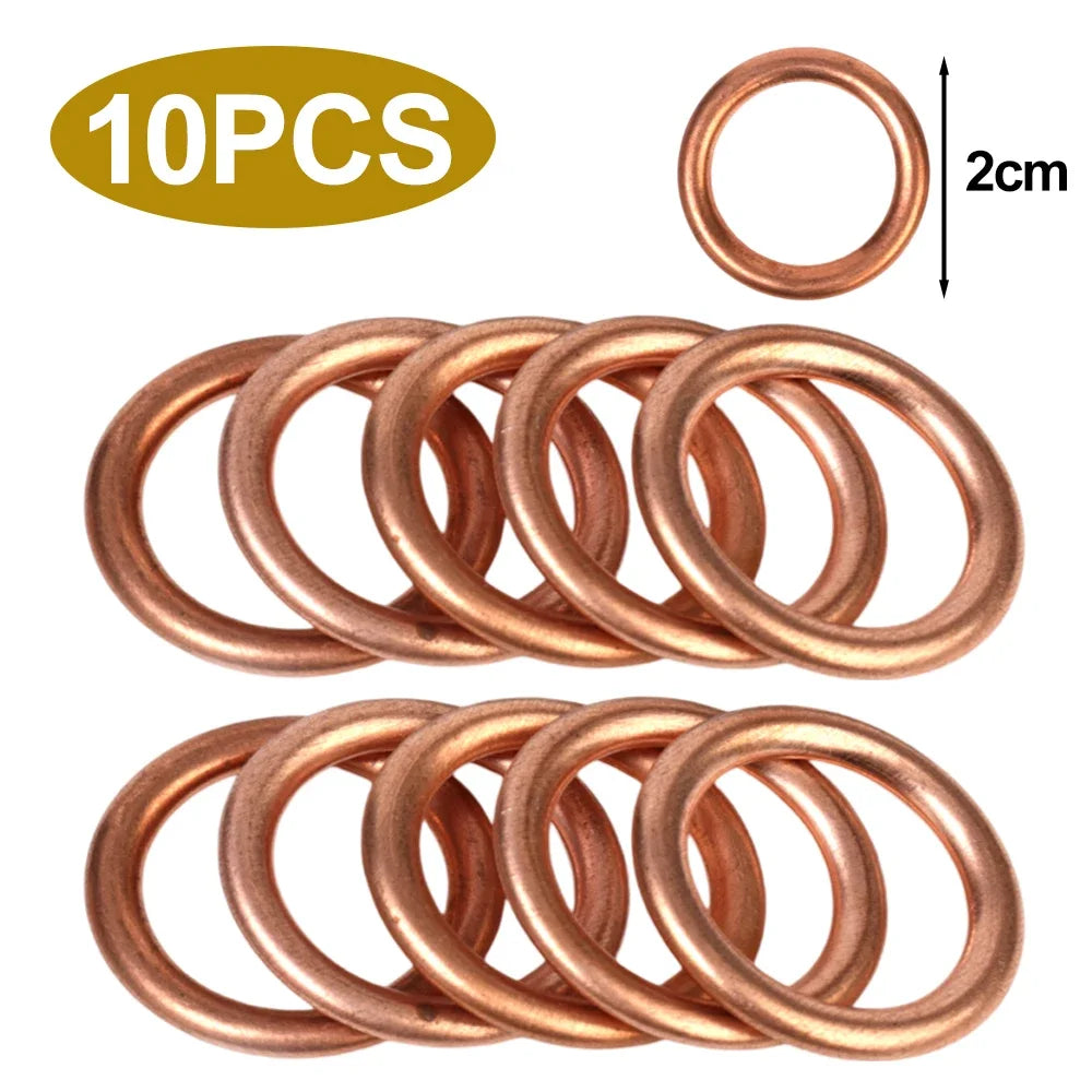 Car Oil Pan Drain Gasket Drainage Bolt Pad Aluminum/ Copper Oil Drain Plug Gasket Replaceable Accessories for Volkswagen Audi