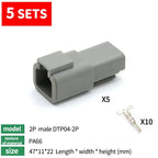 5Sets Deutsch DTP 2 Pin 4 Pin Gray Male Female Waterproof Electrical Auto Connectors Plug DTP06-2S DTP04-2P DTP06-4S DTP04-4P