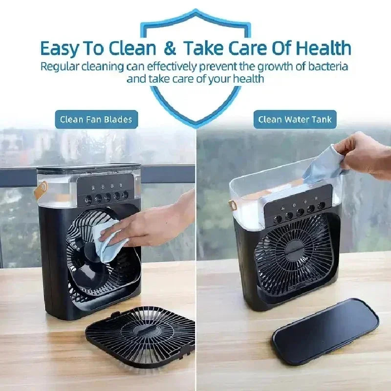 Super Cooling Desktop Small Fan Spray Air Conditioning Fan Cooling Miracle Air Cooler Dormitory Small USB Electric Fan Amagi