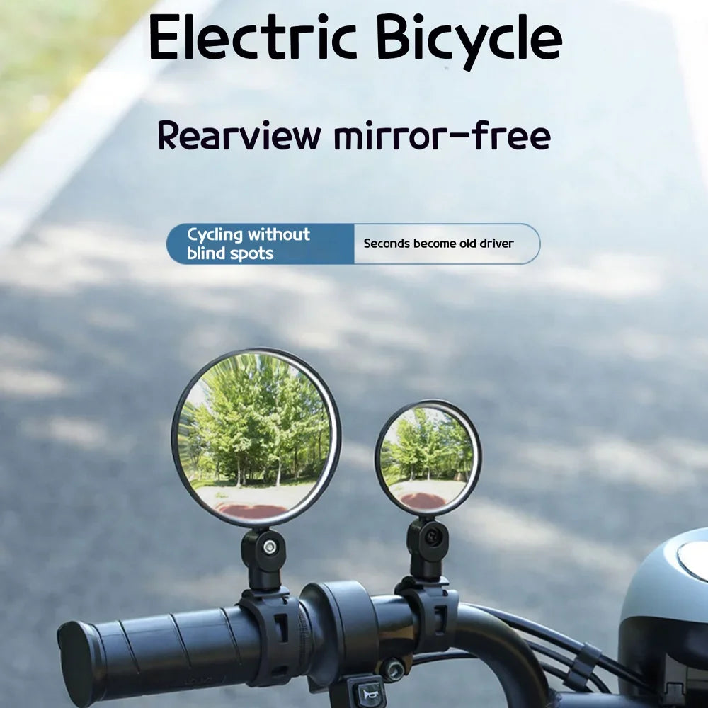 Bicycle Round Auxiliary Mirrors 360 Degree Adjustable Wide Angle Rearview Mirror Handlebar Mount Bike Convex Mirror S/L Amagi