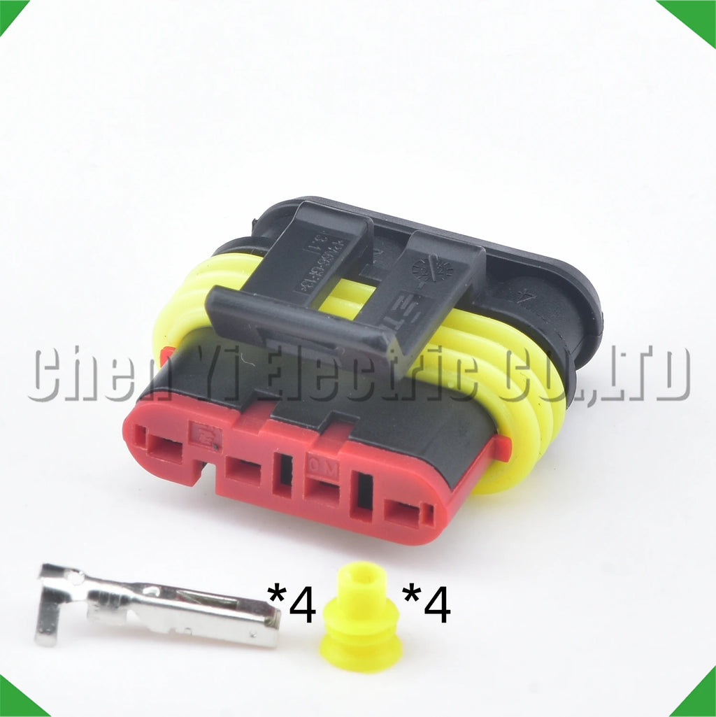 4-Pin Wire Harness female Automotive waterproof connector Black steam harness