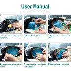 4Pcs Car Rearview Protective Side Windows Sticker, Anti Fog Glare Rainproof Waterproof Mirror Film Clear Nano Coatin Amagi