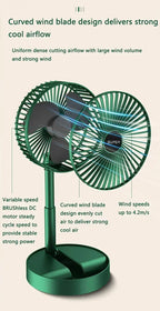 Retractable Small Electric Fan USB Charging Portable Foldable Mini Fan High Duration Low Noise for Home Office Amagi