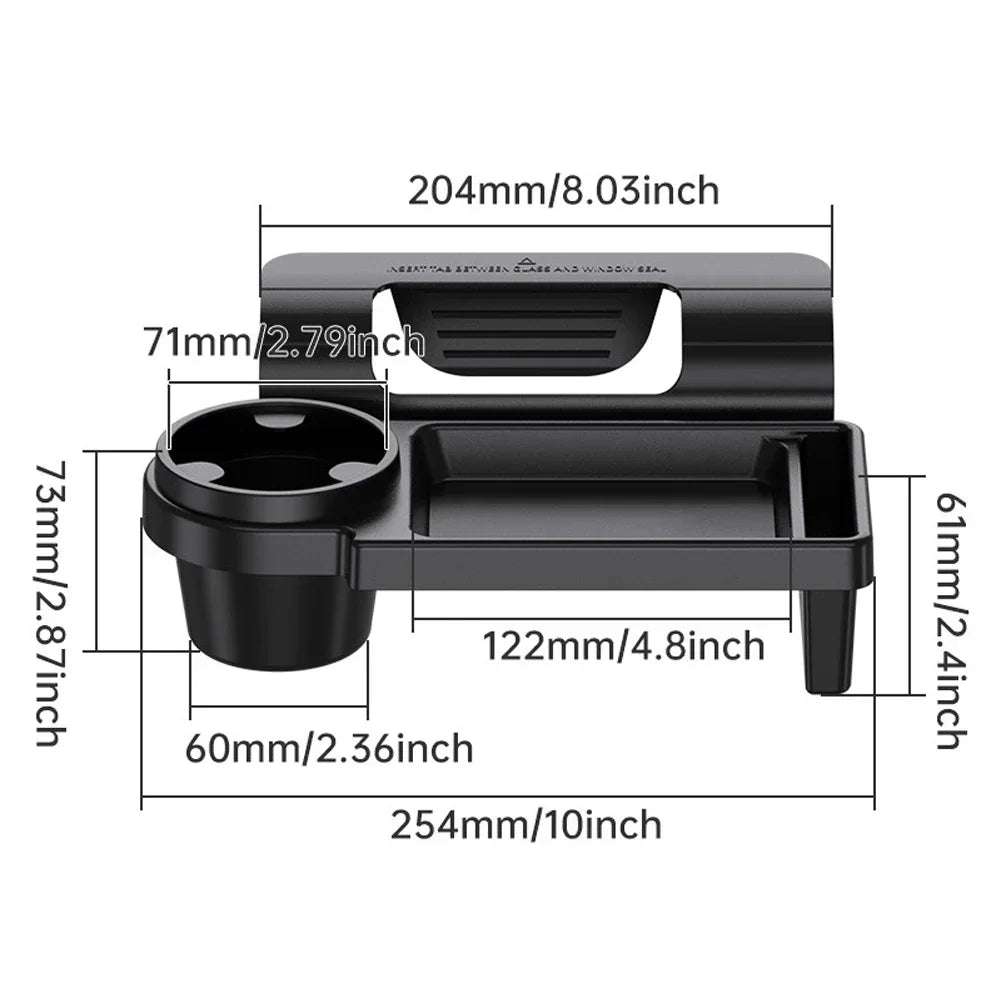 Versatile Car Organizer with Cup Holder Phone Slot Durable Plastic Fits Side Door or Window Ideal for Daily Use Accessories