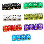 4Pcs/Set Plastic Wheel Stem Tyre Air Valve Dustproof Cap Gold Dice Tire Tyre Valve Caps Bike Auto Truck Tire Valve Dust Cap Amag