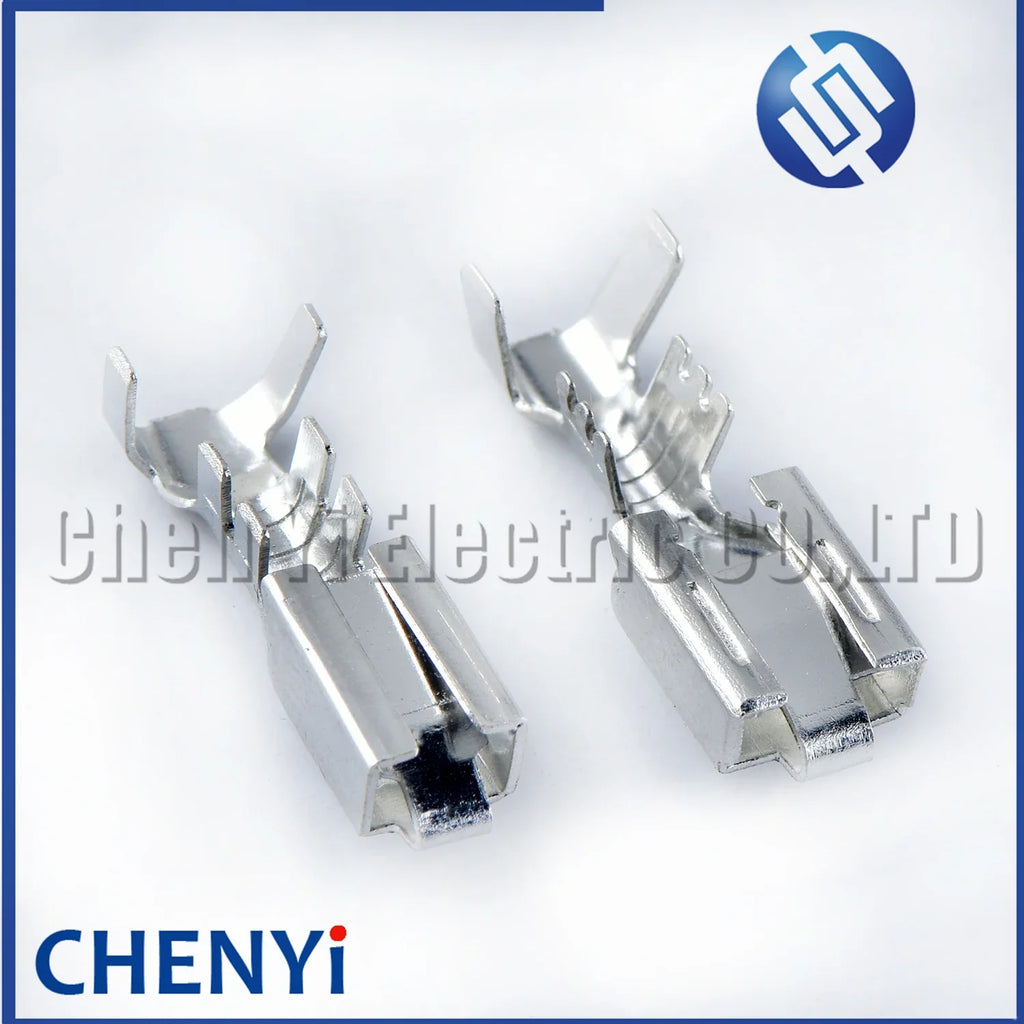 50 Pcs 6.3/4.8 MM Car Crimp Terminal Spade Connector Copper Pins Auto Female Splice Wire Terminals For plug