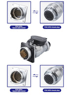 P28 Aviation Connector, Square Flange Socket, Male/Female Circular Butt Joint, 2/3/4/5/7/10/12/14/16/19/20/24 Pin, P28K2Q PLS28