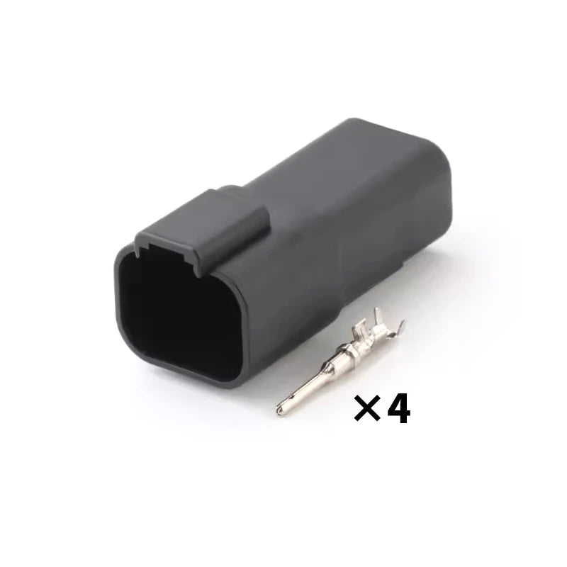 DT06-2S/DT04-2P Deutsch black connector Automotive waterproof wiring harness plug 12PB connector rubber shell with terminal