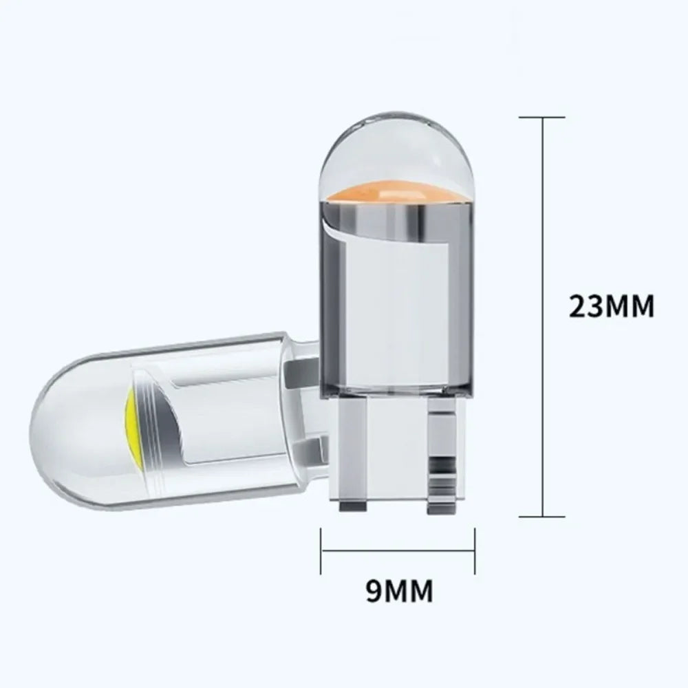 Car T10 LED Light Bulb 12V COB Glass Housing Waterproof Wedge Lamp Auto Interior Canopy Reading Light Bulb Auto Accessories