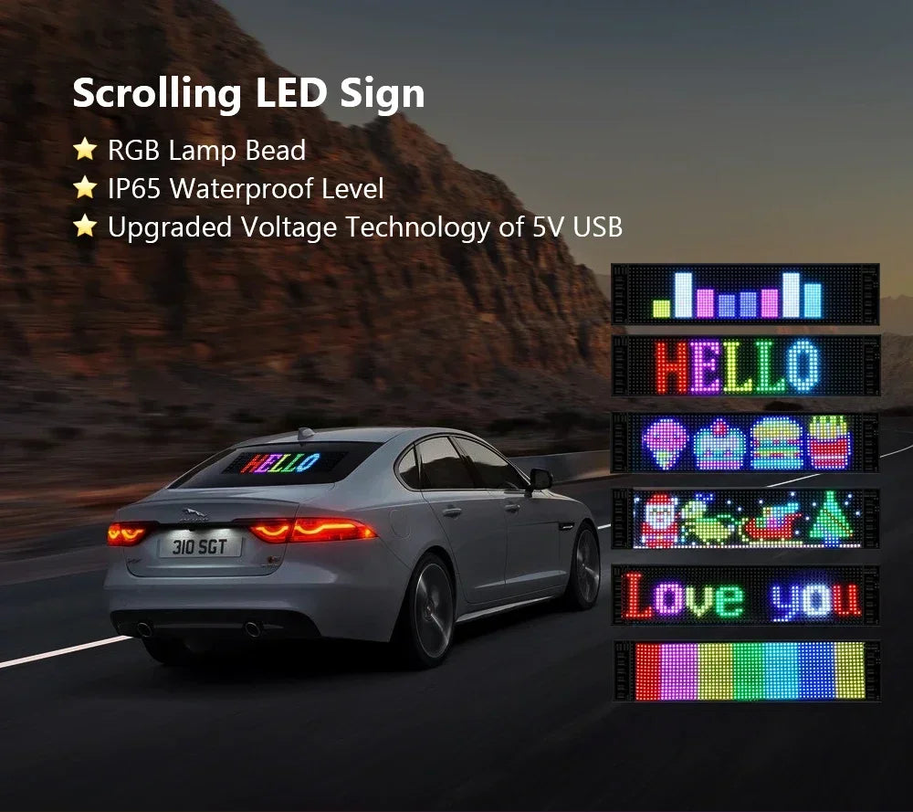 Devil Eyes LED Matrix Display Flexible Pixel Screen APP Controlled Scrolling Car Truck Window Light Panel Waterproof DIY Amagi