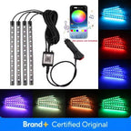 Car RGB LED Strip Light Automotive Interior Foot 36/48 LED APP/Remote/Voice Control Atmosphere Decorative Lamp Ambient Amagi