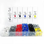 200-1900Pcs E0508/E7508/E1008 Crimp Terminals | Pre-Insulated Ring Connectors for Electrical Wiring & Industrial Use