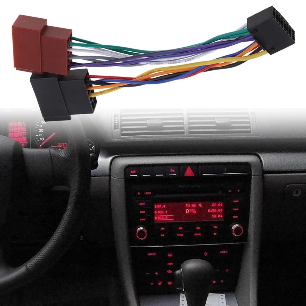 16 Pin ISO Wiring Harness Connector Adaptor Car Stereo Radio For Kenwood Auto Radio Audio Converter Automotive Accessories
