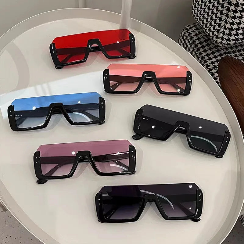 net red retro street shot sunglasse men Half Frame show thin face sunglasses women Glasse Car Driving Glass Anti Glare accessory