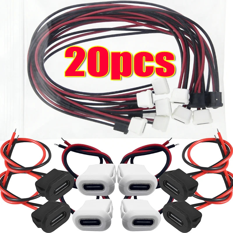 Type-C High Current Fast Charging Jack Port 3A Charger Plug Socket Connector Jack Female  USB-C with Card Buckle 2/4/10/20pcs