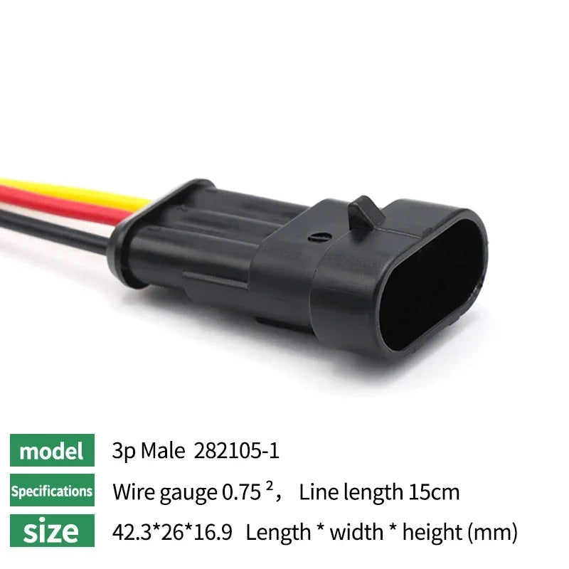 5/20/100 Sets HID 1/2/3/4/5/6 Pin Waterproof Auto Connector Kit with 15CM 18AWG Wire for Car/Truck Harness Wiring