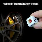 4Pcs/Set Plastic Wheel Stem Tyre Air Valve Dustproof Cap Gold Dice Tire Tyre Valve Caps Bike Auto Truck Tire Valve Dust Cap Amag
