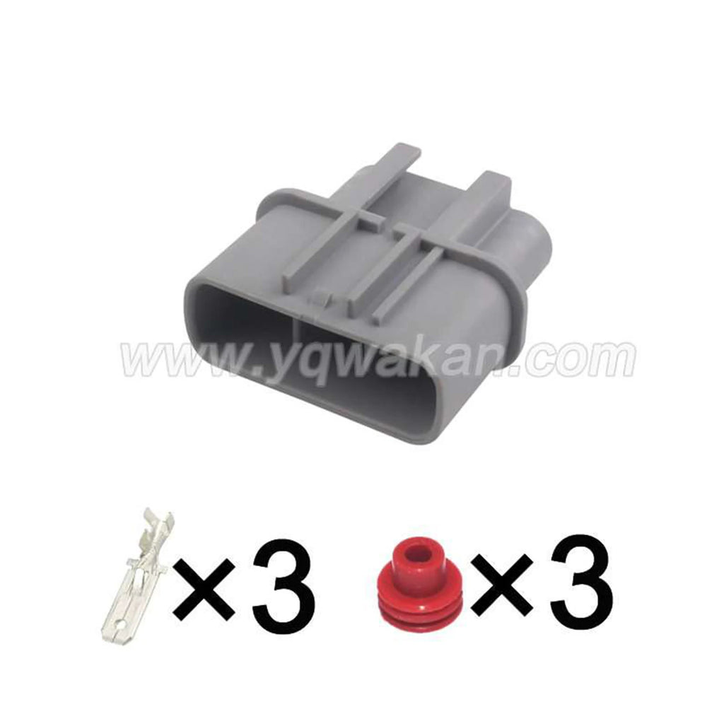 3 Pin Connectors Waterproof 6.3mm Male Female Connectors Automotive QLW Wiring Harness Cable Socket QLW-A-3F-GR QLW-A-3F-B