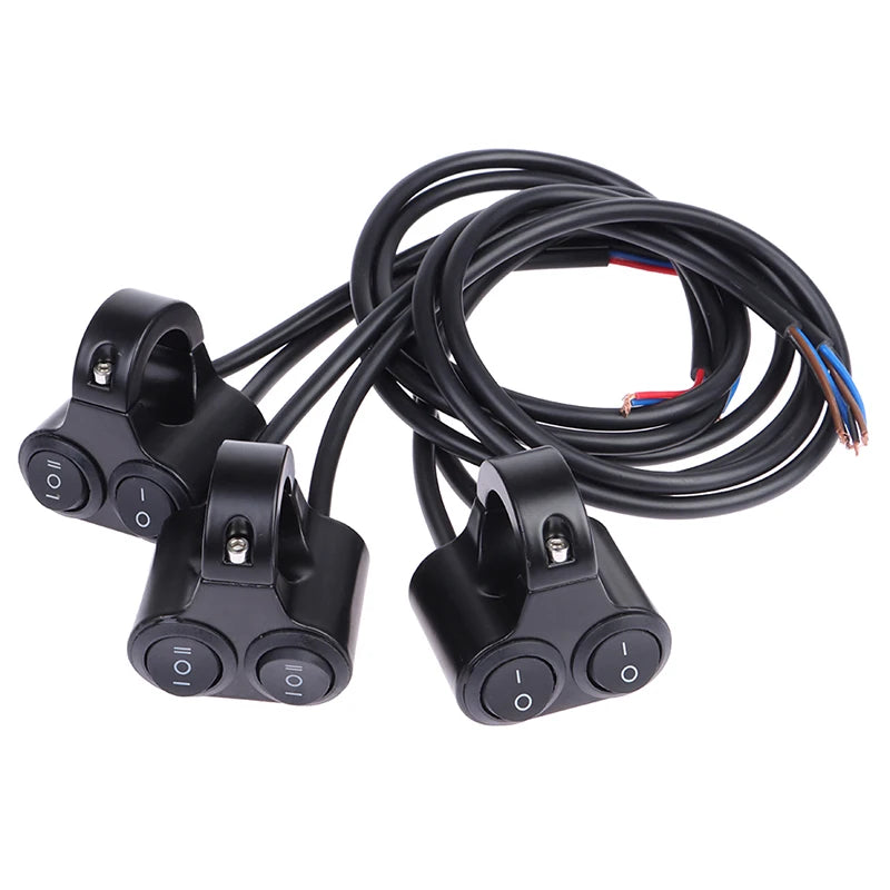 7/8" 22mm Aluminum Alloy 12V Motorcycle Handlebar Control Switch Dual Button Control Headlight Flasher Speaker Switch 2 Choice