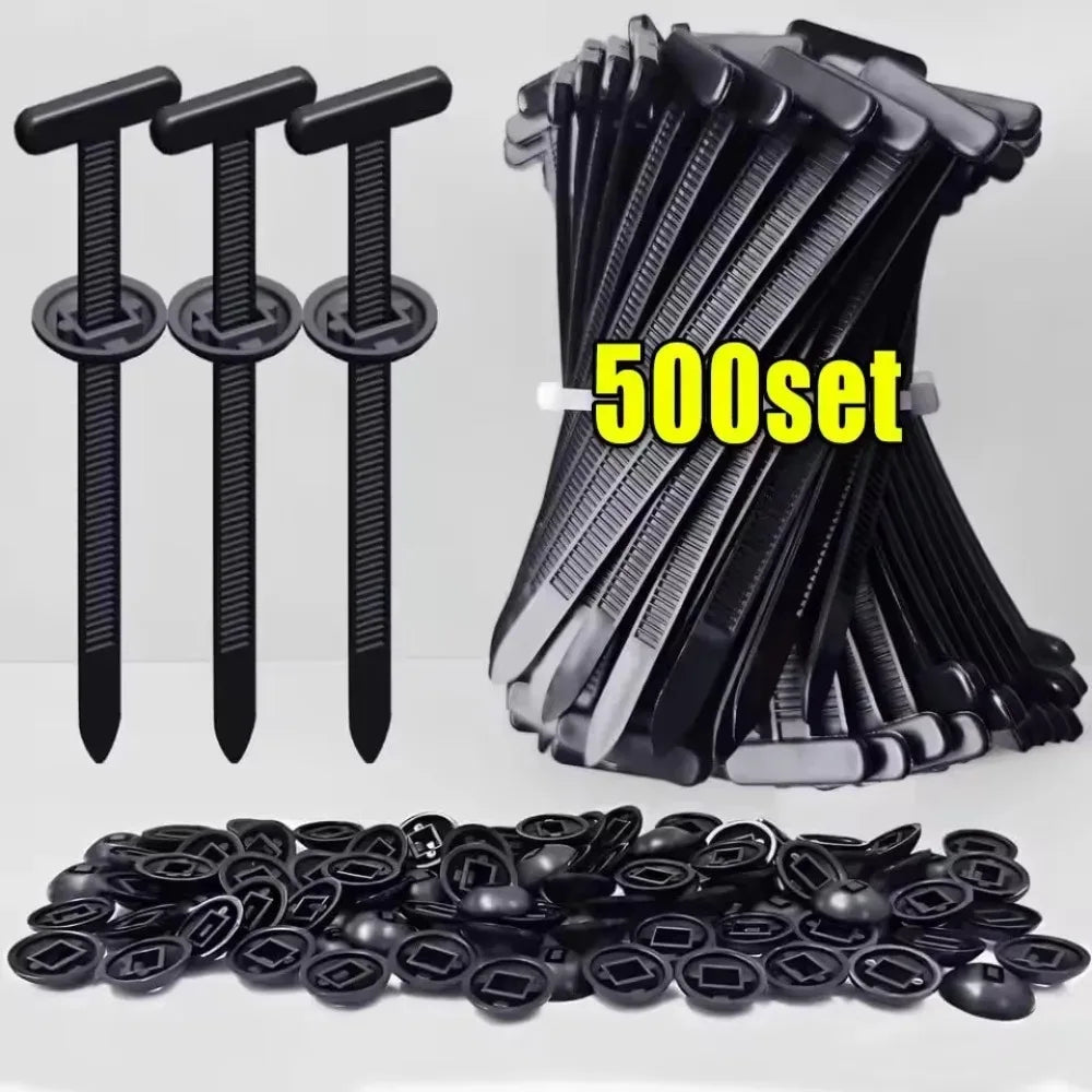 500/10set Universal Nylon Cable Tie Buckle Auto Fastener Screw Replacement Clip Car Fender Trunk Engine Guard Panel Wire Clips