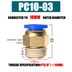 10/50PCS Pneumatic Fitting Air Connector PC 4mm 6mm 8mm 10mm 12mm Thread 1/8" 1/4" 3/8" 1/2" Hose Fittings Pipe Quick Connectors