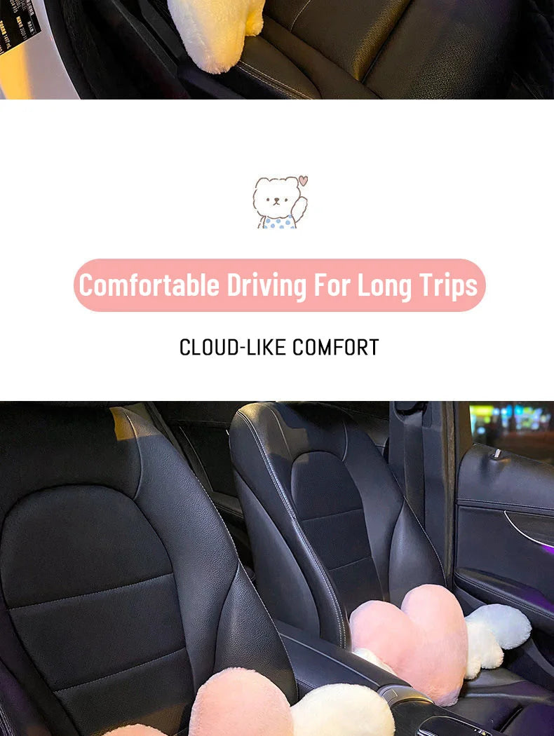 Car head pillow neck pillow cute cartoon love heart back pillow waist pillow seat back cushion Automotive Car Accessories New