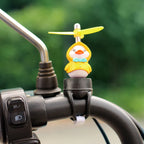 1Pcs Cute Little Yellow Duck Motorcycle Riding Handlebar Decoration Toy With Propeller Bike Moto Driving Ornaments