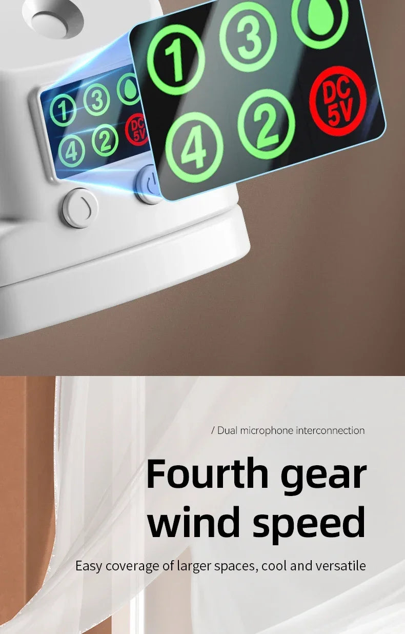 Car Four-speed Spray Fan with Charging Capability Mini Fan with Pedestal Clip Suitable for Home and Office Use Compact Outdoor
