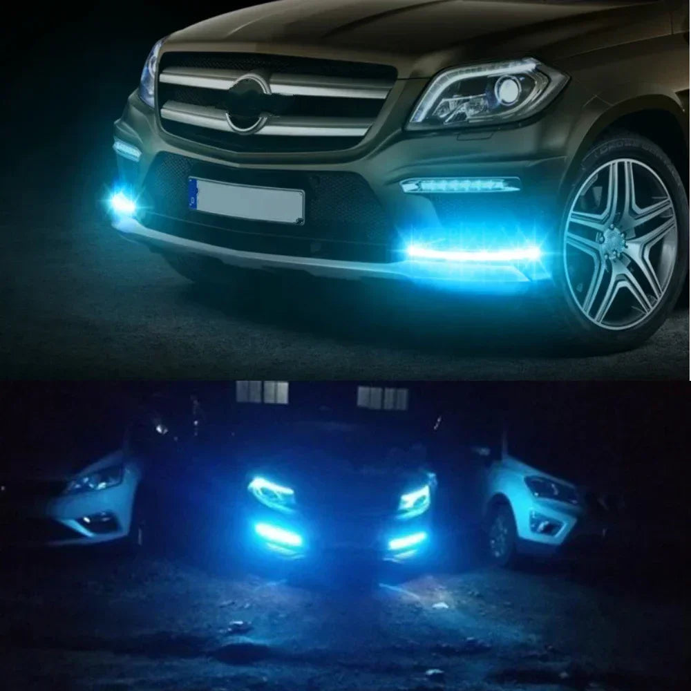 Car Led Daytime Running Light Flexible 6LED White Waterproof Driving Fog Bulbs Turn Signal Lamp Auto Styling Headlight 12V Amagi