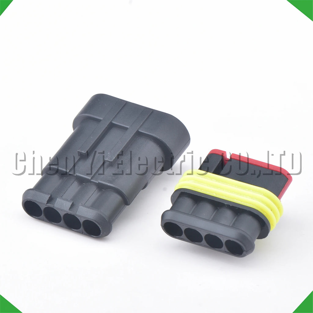 4-Pin Wire Harness female Automotive waterproof connector Black steam harness