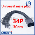 34 Pin/Way Female or male Auto Oil Gas Connector ECU Straight PCB Plug With 30cm Wire Harness Pigtail 4-1437290-0 4-1437290-1