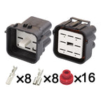 8-Pin Connector Waterproof 6.3mm Male Female Connector Terminal Wiring Harness Automobile Housing Cable Plug 344073-1 344079-1