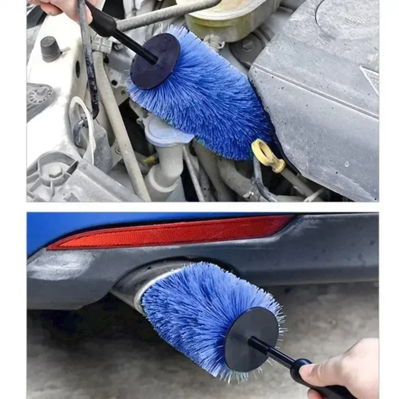 Car Wheel Multifunction Cleaning Brush Long Soft Handle Rim Hub Microfiber Brush Tire Detail Brush Auto Motorcycle Washing Amagi
