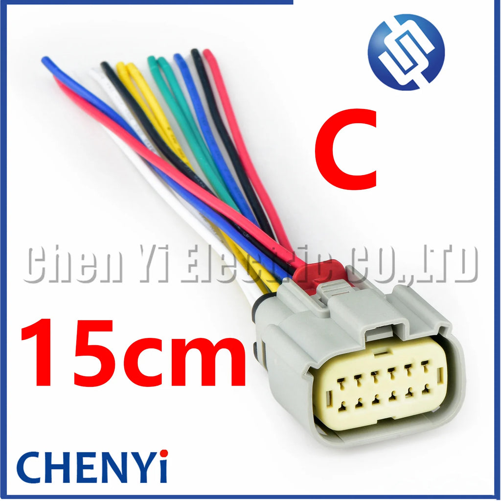 12 Pin Auto waterproof connector car headlight wire harness connector 33472-1260 33472-1259 33472-1206 33472-1207 For GM Ford