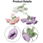  3PCS Cute Lily Of The Valley Car Rearview Mirror Pendant Hand-crocheted Car Bellflower Hand Knitted Hanging Pendant