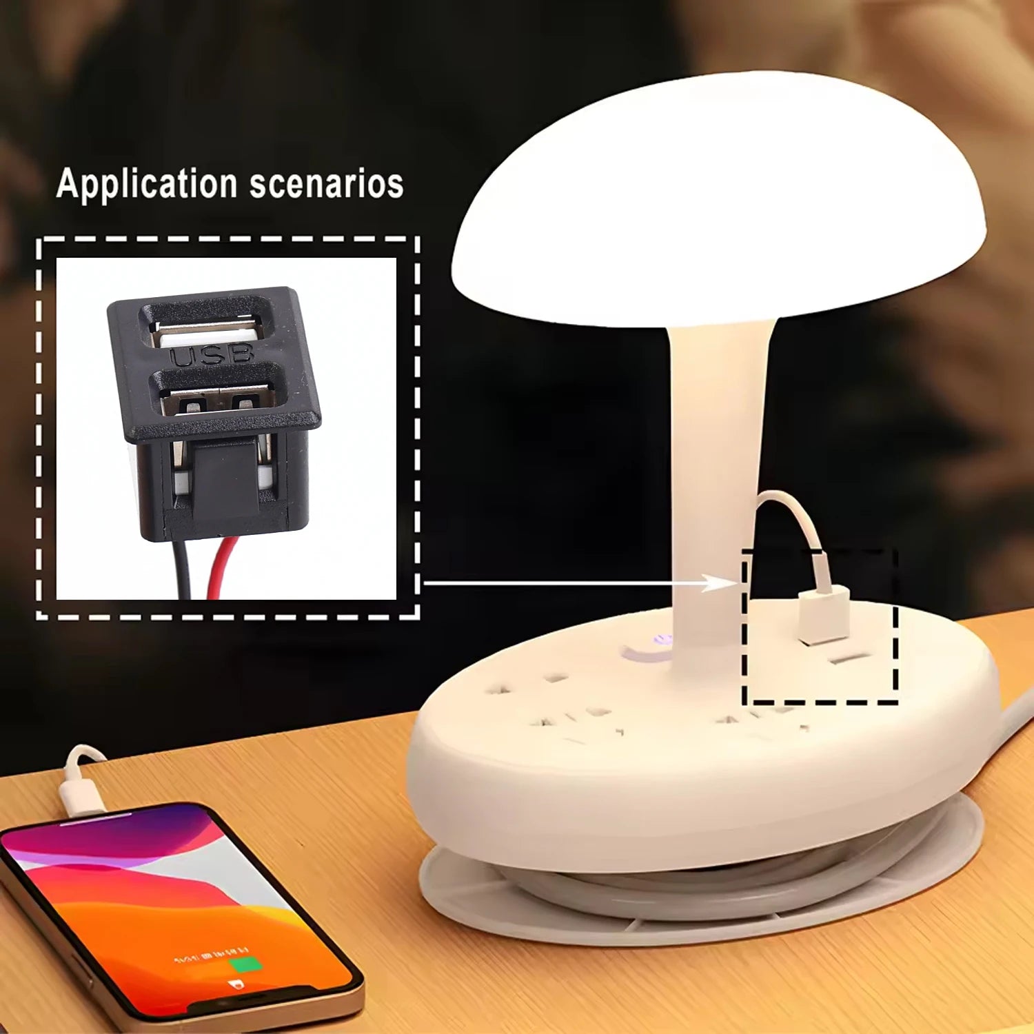 Dual USB-C Flush Mount Car Charger Socket – 5V 2A Snap-In Panel Connector