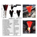 Car Engine Oil Funnel Universal Fuel Add Funnel Tools Adjustable Gasoline Special Funnel Non-leakage Design amagi