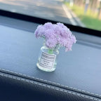 Car Interior Decoration Auto Dashboard Gadgets Ornament Cute Simulation Flowers Vase Sakura Gypsophila For Girl Woman Amagi