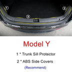 For Tesla Model Y Trunk Sill Protector Premium TPE Rubber Boot Bumper Guards with ABS Sides Bar Fender Cover for Enhanced amagi