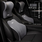 Comfortable Memory Foam Car Seat Cushion with Lumbar Support and Neck Pillow Synthetic Fiber Woven Universal Fit for Vehicle