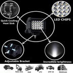 1Pcs LED Light With Accessories 4inch 72W LED Work Light Bar Sport Combo Lamp White For Offroad Driving Truck Tractor Boat Truck