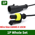 5/20/100Sets AMP Type 1.5 Series Automotive Waterproof Connector Plug Socket HID Male&Female 15CM Wire Harness 1P/2P/3P/4P/5P/6P