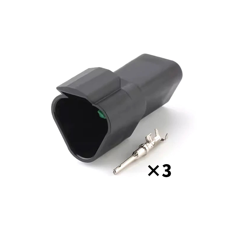 DT06-2S/DT04-2P Deutsch black connector Automotive waterproof wiring harness plug 12PB connector rubber shell with terminal