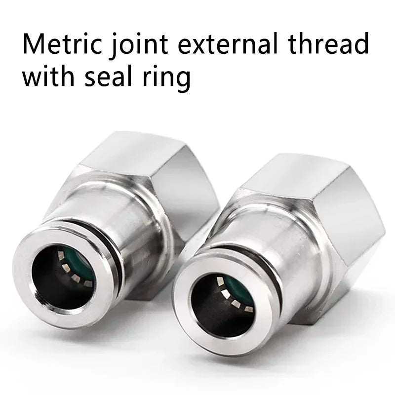 304 Stainless Steel Quick-Connect Air Hose Fittings - BSP 1/8",1/4",3/8",1/2 Pneumatic Pipe Connectors with Corrosion Resistance