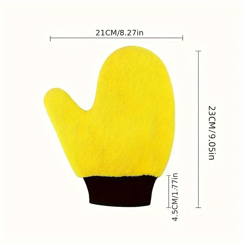 Car Washing Gloves Double Sided Coral Fleece Thickened Super Absorbent Car Wiping Gloves Cleaning Tools Amagi