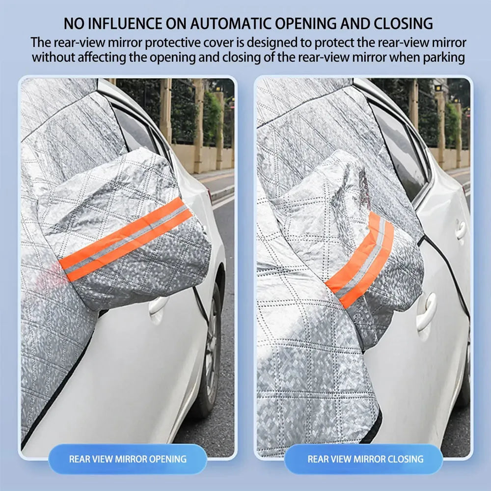 Universal Thicken Car Snow Cover Extra Large Windshield Hood Protection Cover Snowproof Anti-Frost Sunshade Protector Accessorie