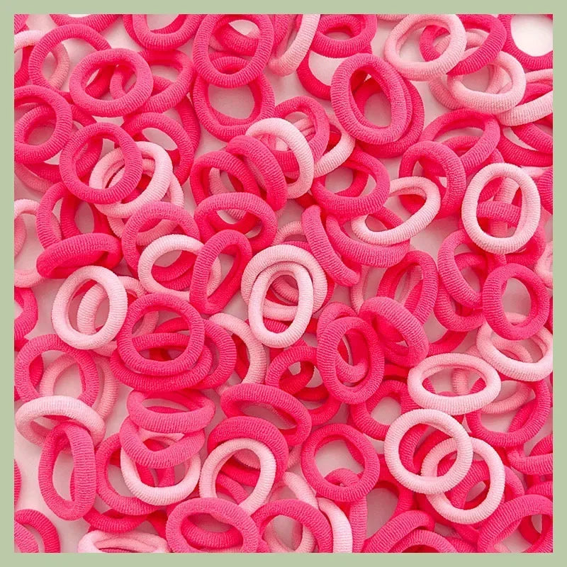 100/300PCS Colorful Basic Nylon Ealstic Hair Ties for Girls Children Ponytail Hold Scrunchie Rubber Band Kids Basic Hair Amagi